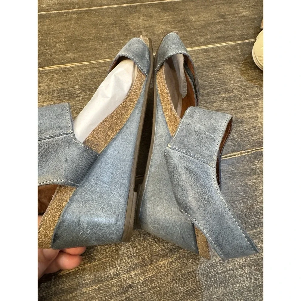 Taos Woman's Carousel‎ 2 Leather Graphite Grey Wedge Sandals Size 40 US 9-9.5